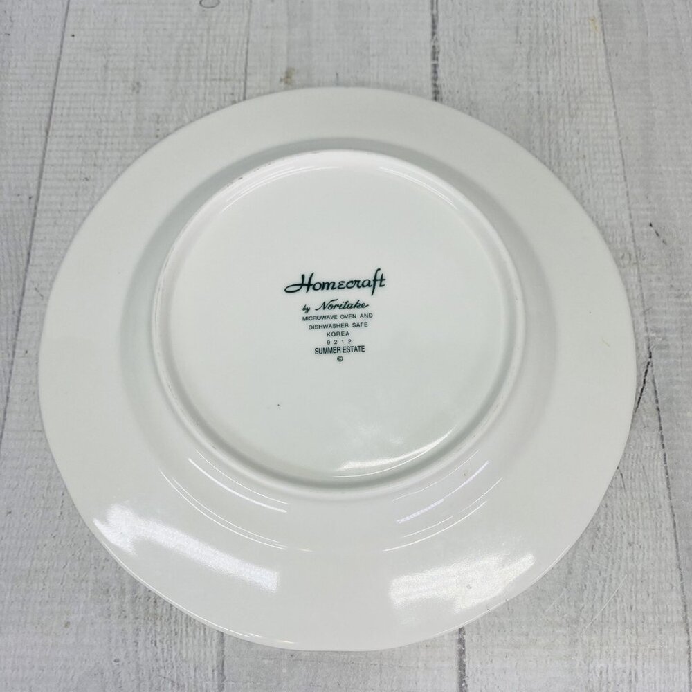 Noritake Homecraft SUMMER ESTATE Yellow Stripe Floral 8.5" Salad Plate Set of 3 - Picture 5 of 15